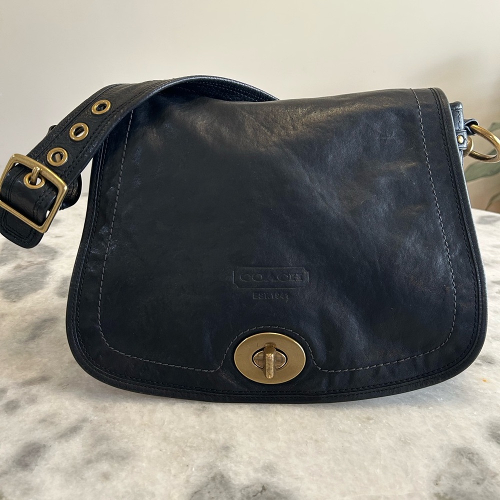 Coach 65th Anniversary Vachetta Black Saddle Bag - Picture 3 of 13